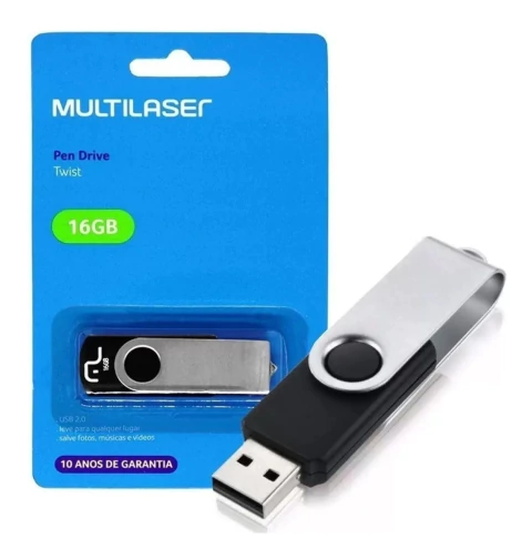 PEN DRIVE TWIST MULTILASER USB 2.0 LEITURA ATÉ 10MB/S 16GB
