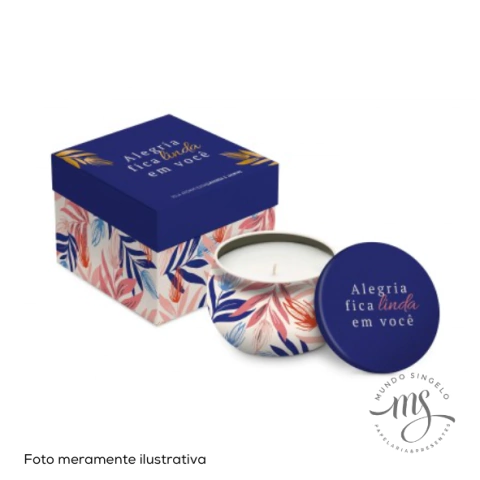 Vela Individual Aromática Lata Alegria Linda Em Você - Brasfoot