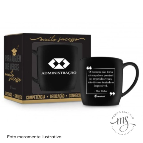 Caneca Porcelana Urban 300ml Curso Administração - Brasfoot