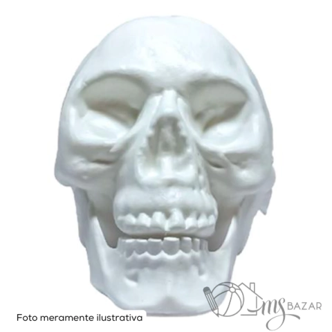 Enfeite Crânio Com Mandíbula Articulada Neon Halloween - Brasilflex