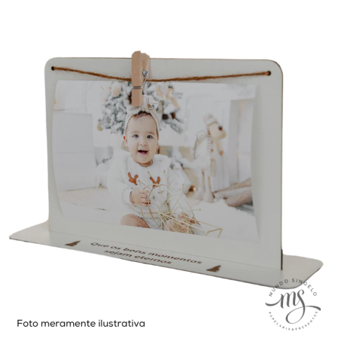 Porta Retrato p/ Foto 10x15cm Horizontal em MDF Personalizado - Mundo Singelo