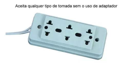 Extensão Elétrica 3 Metros 3 Divisões Multipolar Bivolt 10A Fio Paralelo 2x0,75mm Branca - V. T. Santos na internet