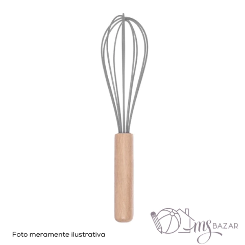 Batedor de Claras Silicone e Bambu de 25cm - Cascavel