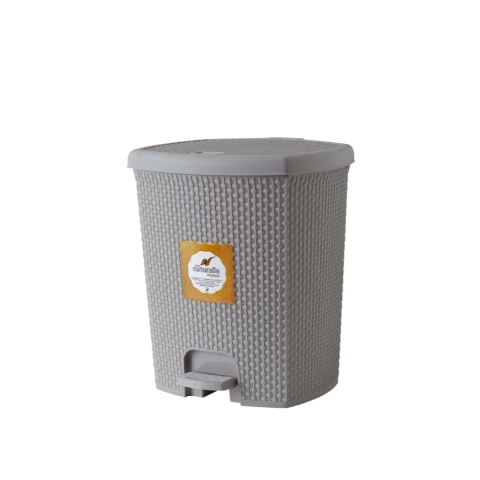 LIXEIRA NATURALLE RATTAN COM PEDAL 7,5LTS AREIA