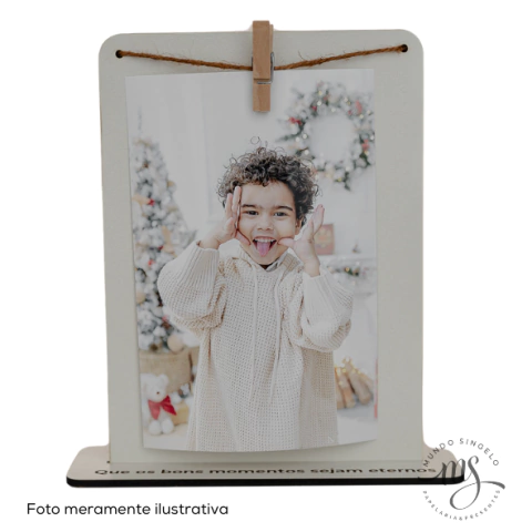 Porta Retrato p/ Foto 10x15cm Vertical em MDF Personalizado - Mundo Singelo