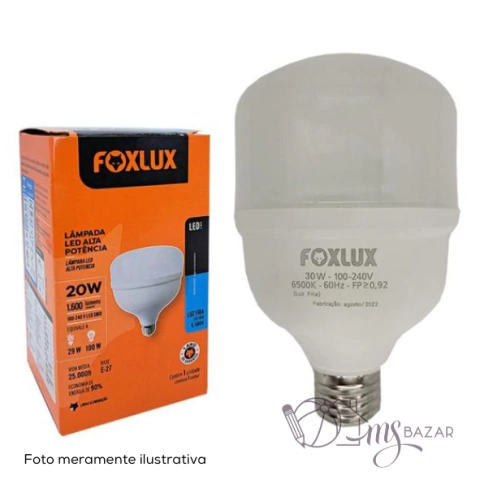 Lâmpada Bulbo LED 20W 6500K Branco Frio - FoxLux