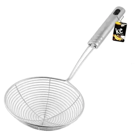 Escumadeira Telada Cabo Reforçado Inox Para Fritura 15cm - Kehome
