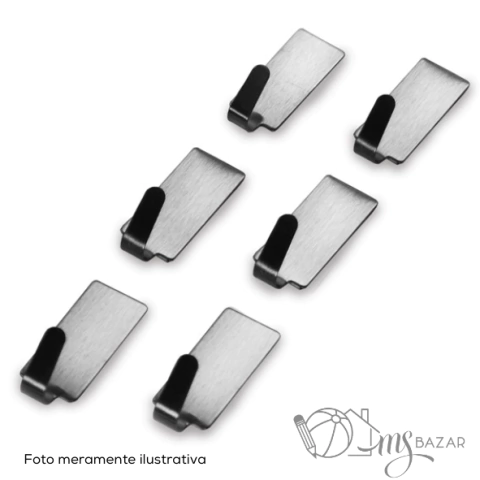 Gancho Inox Adesivo de Alta Aderência Losango Médio Com 4 Peças - Kehome