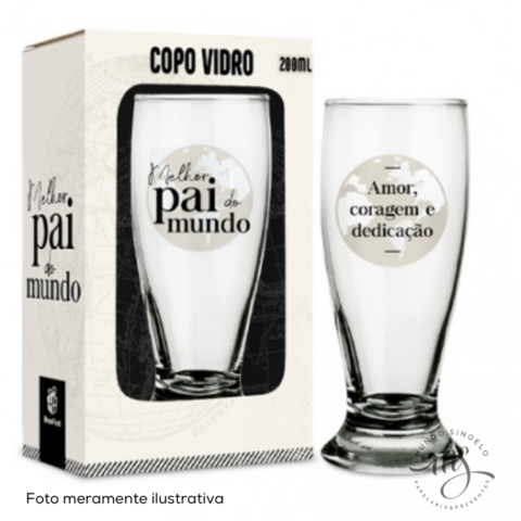 Copo de Vidro Munich 200ml Pai Amor e Coragem - Brasfoot