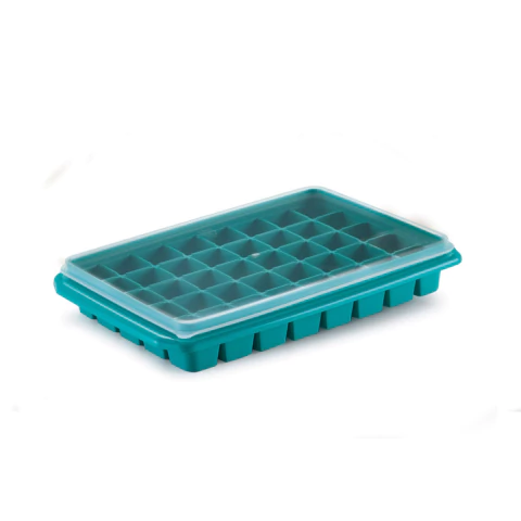Forma e Porta Gelo Com Tampa Para 40 Cubos 29x19x4cm - Plasnorthon