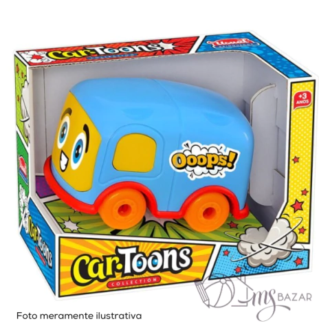 Carrinho Car Toons Mini Bus - Usual Brinquedos