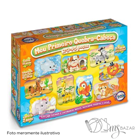 Jogo Educativo Meu Primeiro Quebra-Cabeça 2, 3, 4 e 5 Peças - Toia