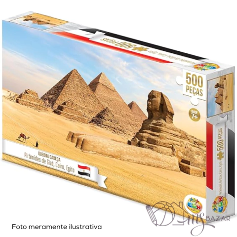 Quebra Cabeça de 500 Peças Pirâmides de Gizé, Cairo e Egito - GGB