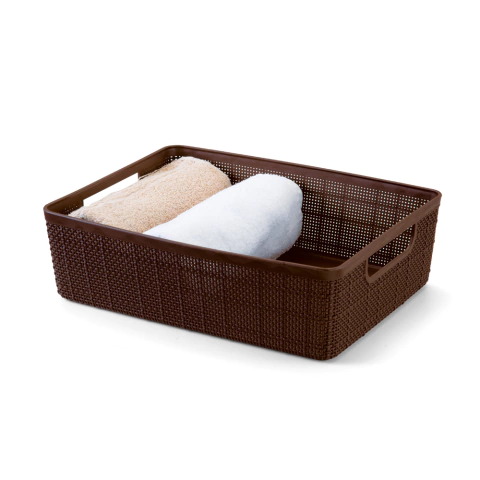 Cestinha Organizadora Home Organizer 4,7 Litros Café 21x22x9cm - Plasnorthon