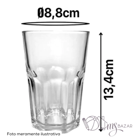 Copo de Vidro Grosso Transparente de 420ml - Kehome