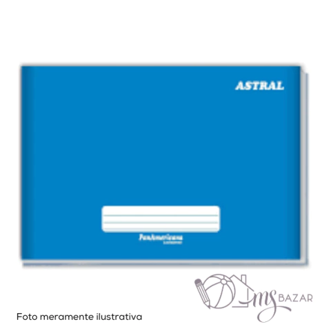 Caderno Brochura 1/4 Horizontal Capa Dura Azul 96 Folhas - Astral Panamericana