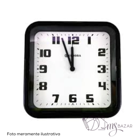 Relógio de Parede Quadrado Preto - Eurora