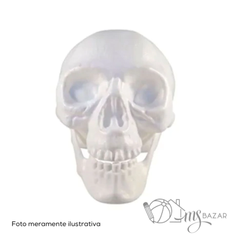 Enfeite Crânio Com Mandíbula Articulada Halloween - Brasilflex