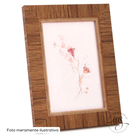 Porta Retrato em Poliestireno e Vidro 10x15 Marrom - Mart