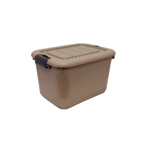 Container Com Rodas e Travas Laterais 50 Litros Havana 56x46x34cm - Plasnorthon