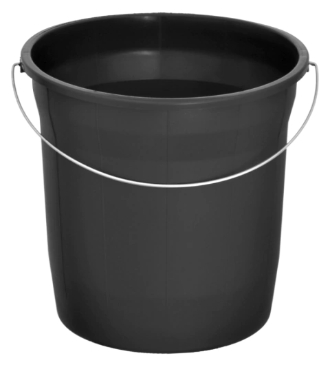 Balde Plástico Com Alça Metálica 15 Litros Preto - V. T. Santos