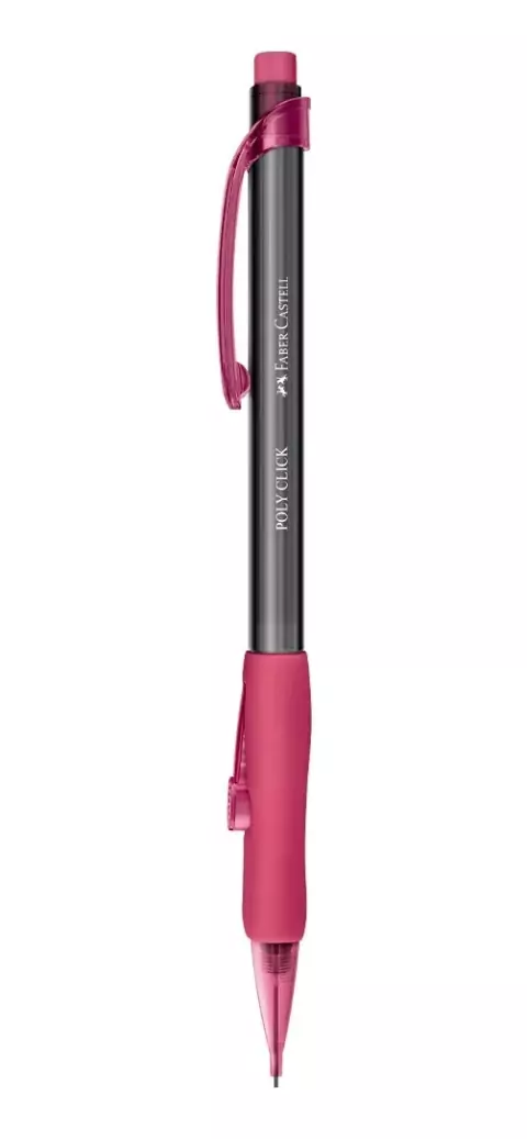 Lapiseira Portaminas Poly Click 0.7mm Rosa - Faber-Castell