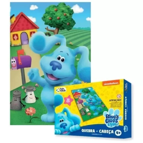 Quebra Cabeça Blue's Clues & You! Com 30 Peças em MDF - Pais e Filhos