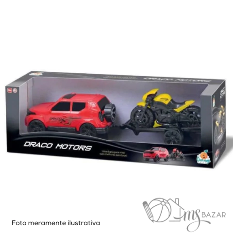 Jeep Draco Com Reboque e Moto - Orange Toys