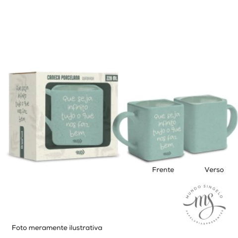 Caneca Quadrada 220ml Que Seja Infinito - Brasfoot