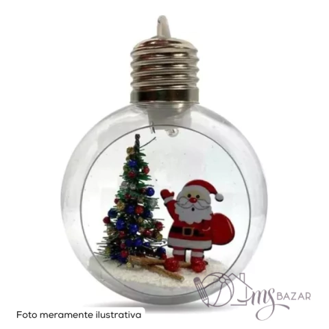 Lâmpada Bola Decorada Aberta LEDS Tema Natal - Wincy