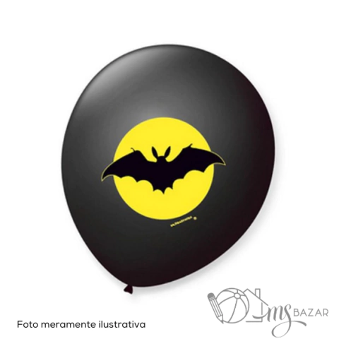 Balão Halloween Nº 9 Com 25 Peças Bola de Festa Morcego PT/AM - São Roque