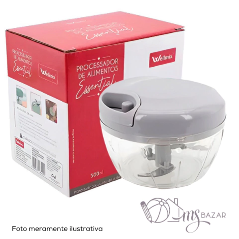 Mini Processador de Alimentos Manual Essential 3 Lâminas 500ml Sortido - Wellmix