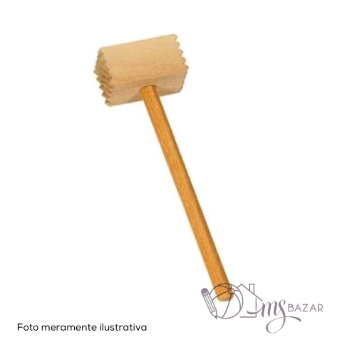 Martelo Bate Bife Socador 26cm Madeira Para Carne - Haracem