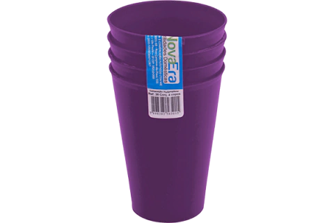 CONJUNTO DE COPOS PLÁSTICO COM 4 UNIDADES