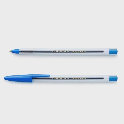 Caneta Esferográfica 1,0mm TOP 2000 Azul - Compactor