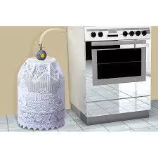 Capa de Botijão de Gás Decor. em Renda 1,15X48cm 2 Corações