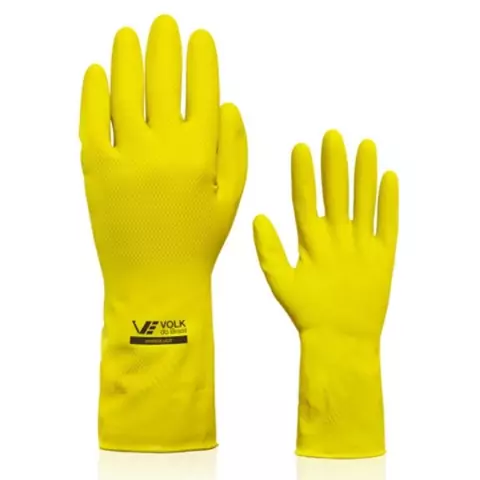 Luva Látex Amarela Multiuso Slim Forrada 8M - Volk
