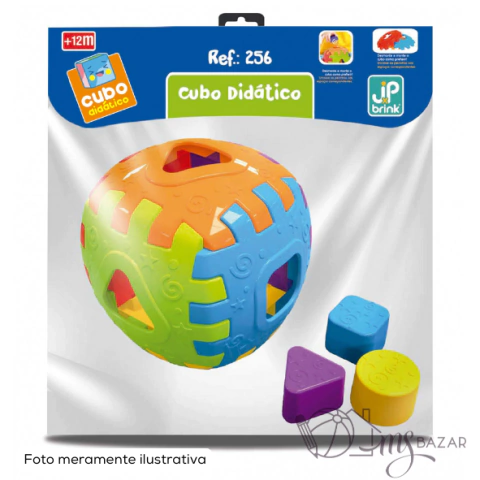 Brinquedo Educativo Cubo Didático Na Solapa Colorido - JP Brink