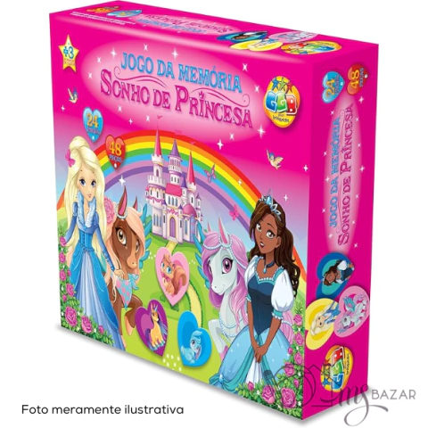Jogo Da Memória Sonho De Princesa 48 Peças e 24 Pares - GGB