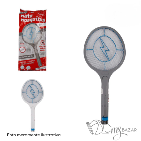 Raquete Elétrica Mata Inseto Recarregável 110/220V - Wellmix