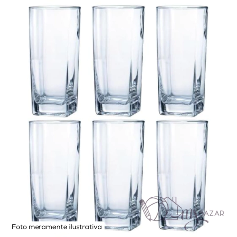 Jogo de Copos Vitória Régia 315ml Com 6 Peças de Vidro - Em Casa Tem