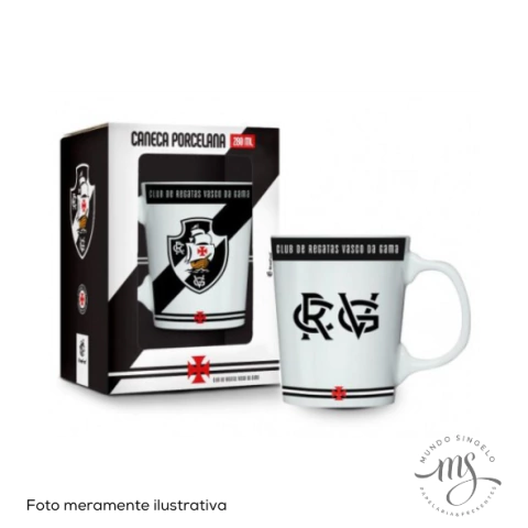 Caneca Porcelana Premium Vasco de 260ml - Brasfoot Presentes