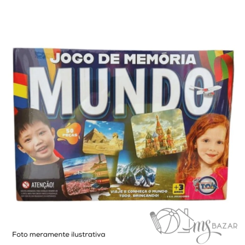 Jogo de Memória Mundo 50 Peças - Toia