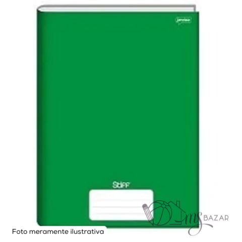 Caderno Brochura 1/4 Vertical Capa Dura Verde 96 Folhas - Stiff Jandaia