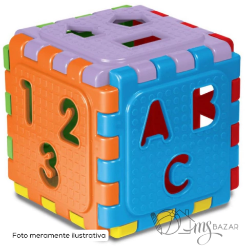 Brinquedo Cubo Didático Educativo Baby Com 18 Peças - Toia