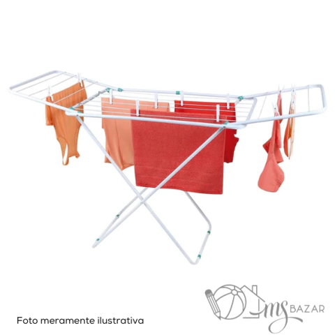 Varal de Chão Com Abas C155xL56xA90cm Branco - Mor