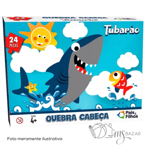 Quebra-Cabeça Tubarão 24 Peças - Pais e Filhos