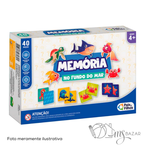 Jogo Da Memória No Fundo Do Mar 40 Peças - Pais e Filhos