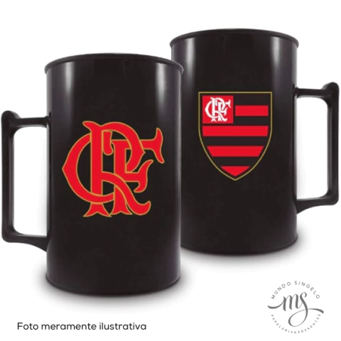 Caneca Acrílica de 400ml Flamengo Fumê - Brasfoot Presentes