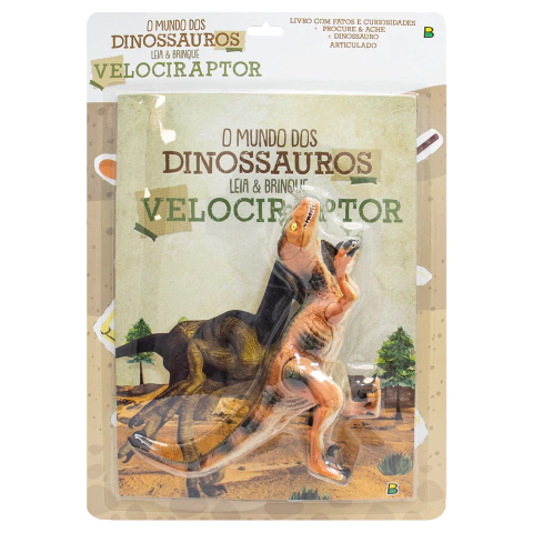 Livro o Mundo Dos Dinossauros Leia e Brinque Velociraptor Com Brinquedo - Todolivro